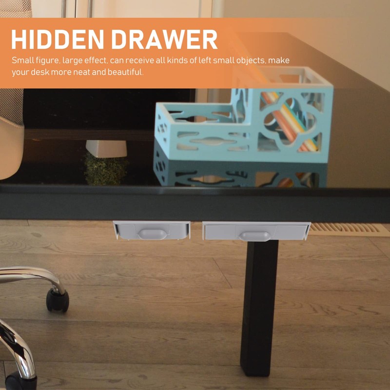Operitacx 2pcs Hidden Drawer under Table Ground Coffee Container Dividers