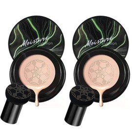 lisade Mushroom Head Air Cushion CC Cream, Air Cushion CC Cream, Full Coverage Foundation Makeup Long Lasting Moisturize Matte Concealer,Waterproof, Even Skin Tone Concealer (2pcs)