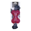 Gloria TPR Pink Rubber Bone with Rope (Small), One Size