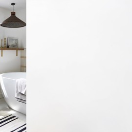 Haton Window Privacy Film Frosted Glass Film for Bathroom, Static Cling Sun Heat Blocking Window Clings, Opaque Frosting Coverings Tint for Home Door, Non-Adhesive, White 35.4" x 78.7"