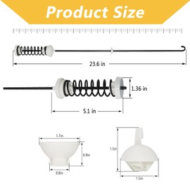 W10780048 Washer Suspension Rod Kit (4 Packs)- Fit for Whirl.Pool Ken.More Ad.miral May.tag Ro.per Washing Machine Models: WTW4800XQ2 MVWC200XW2 RTW4640YQ1 - Replaces ATW4675YQ1 WTW4800XQ1