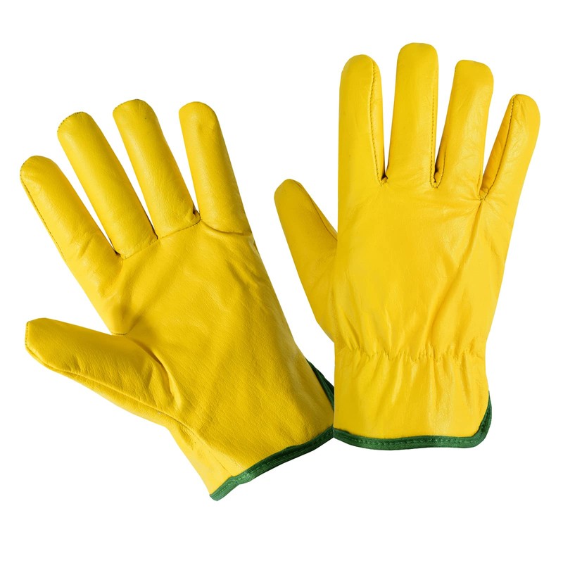 COLOURLINX Fleece Lined Yellow Leather Winter Thermal Cold Work Gloves