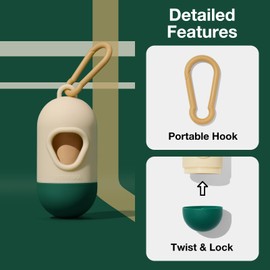 VETRESKA Dog Poop Bag with Dispenser, Leak Proof and Extra Thick Pet Waste Bags for Dog Walking and Cat Litter, Sandalwood & Almond Scented, 105 Count