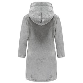 SWMSTUPF Kids Robe Boys Hooded Fleece Sleep Robe Cotton Towel Animal Soft Bathrobe (CA/US, Age, 13 Years, 14 Years, Grey)