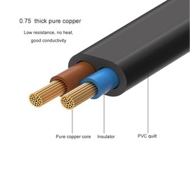 WICAREYO 1.5M/4.92FT 2 Prong Power Cord for PartyBox 100 200 300 1000 310 Party Box Wireless Bluetooth Speaker Audio System Soundbar Power Cable Plug Replacement