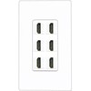 RiteAV HDMI Wall Plate 6 Port - 1 Gang [Screwless White]