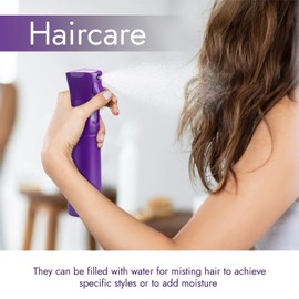 VIGOR PATH Continuous Spray Bottle for Hair – Fine Mist Mister for Hairstyling, Cleaning, Plants, Pets, Barbers, Salons, and Essential Oil Applications (300ml/10.1 oz) Dark Purple