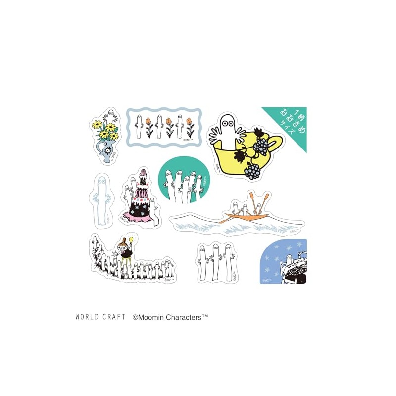 WORLD CRAFT MOKFS-114 Moomin Seal Clear Flake Seal Nyoro 2