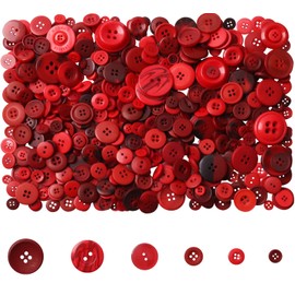 Tnstk 650 Pcs Buttons Round Resin Buttons 2 and 4 Holes Assorted Buttons for Sewing Crafts DIY Projects Button Painting Craft Buttons (Dark red))