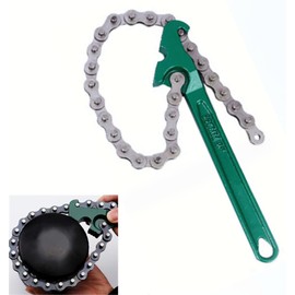 Sinyiol 9 Inch Heavy-Duty Ratcheting Chain Wrench Oil Filter Wrench Reversible Chain Style Pipe Fitter Tools Fit Max 5 Inch Diameter (9 Inch)