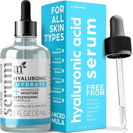 ArtNaturals Hyaluronic Acid Serum Best Anti Aging Skin Care Product for Face Clinical Strength With Vitamin C Serum, Vitamin E and Green Tea -Reduces Wrinkles for Youthful and Radiant Skin, 1 oz.