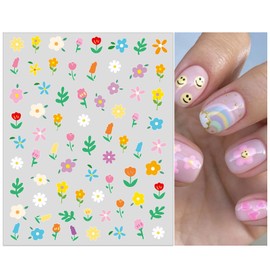 IDDFEVE Nail Stickers for Kids - Cute 3D Self-Adhesive Designs, Flowers Leaves Animals Fruits DIY Nail Art Decals for Little Girls, Toddler (8 Sheets)
