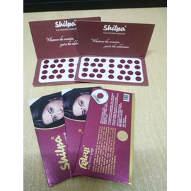 ATCUSA Shilpa Vive Sticker Kumkum - Deep Red Size 7 - Pack of 5