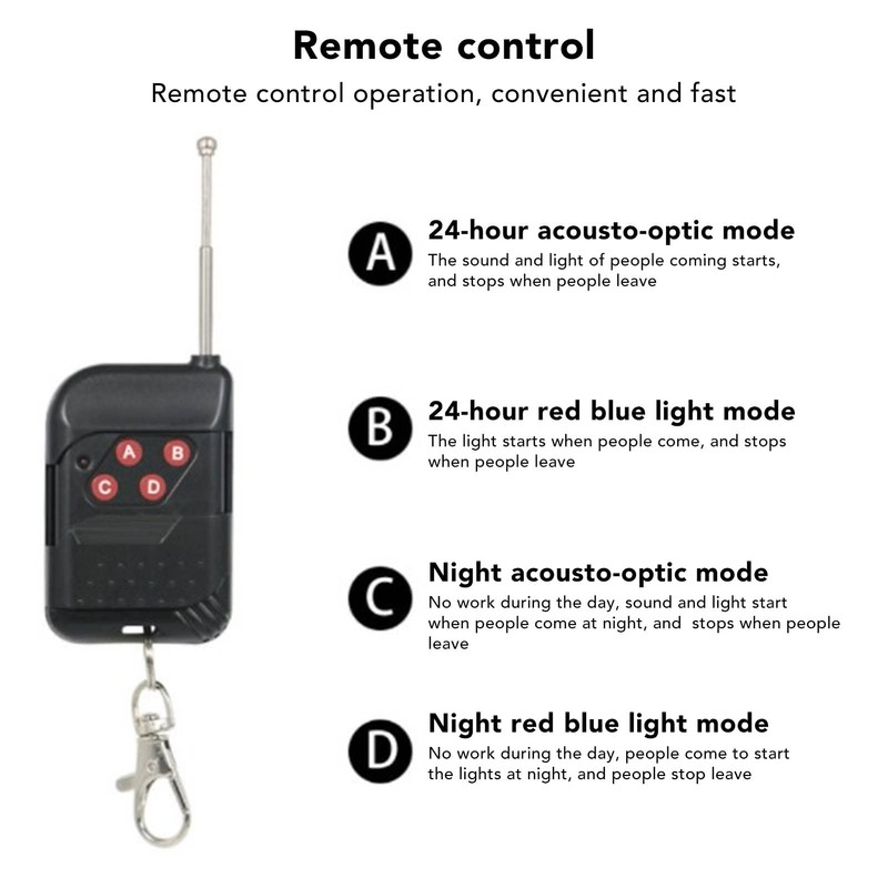 Topyond Solar Outdoor Motion Sensor Alarm with Remote Control Motion