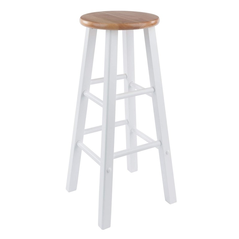 Winsome Element 2pc Set 29" Bar Stool, Natural/White Finish