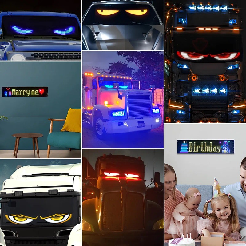 2 Piezas De Pantalla Led Con Luz Devil Eyes (12x59.5cm)