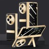 For One Plus Open Plating PU Hinge Stand Case with