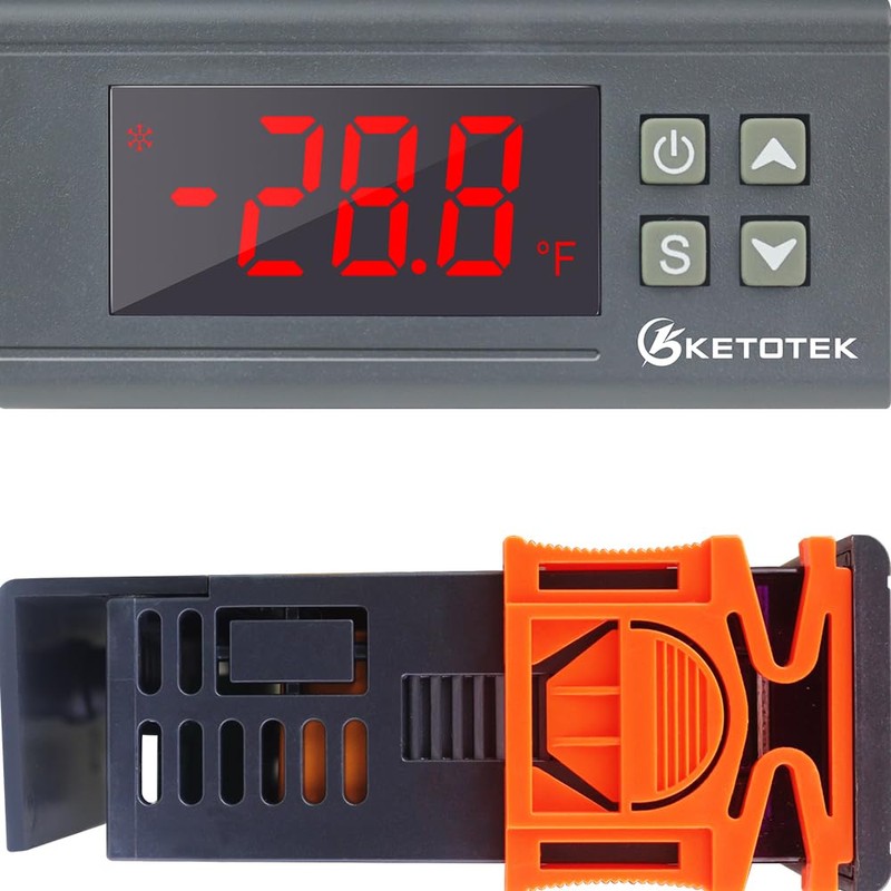 KETOTEK Controlador Digital de Temperatura AC110V 10A Termostato Fahrenheit con