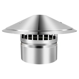 6 Inch Cone Top Chimney Cap with Screen, Stainless Steel Cone Cap Outside Roof Fireplace Screen Cover Stove Pipe Topper for Vent Flue Family Kitchen Cooking,Silver