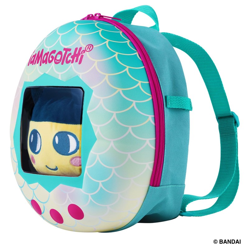 Bandai Tamagotchi Kurutto Sukusuku Plush Toy with Travel Backpack Set