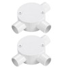 sourcing map 2Pcs PVC Conduit Box Junction Box 3 Way