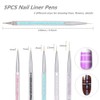 FULINJOY 5 Pcs Nail Art Liner Brushes, Dual-ended Nail Art