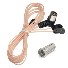 Bingfu FM Radio Antenna with Adapter 75 Ohm 1.7m/5.57ft and TV Male to F Male Connector for Onkyo Sherwood Yamaha Marantz Pioneer Oenon Panasonic Radio