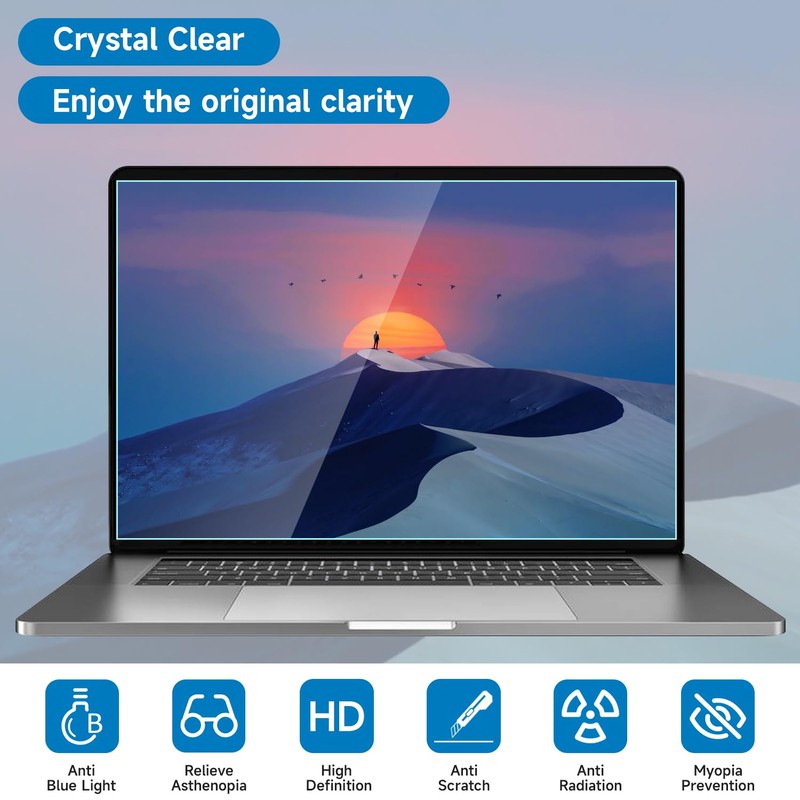 2 Pack 16 Inch 16:10 Anti Blue Light Laptop Screen