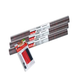 d-c-fix 346-0038-3PKA Decorative Self-Adhesive Film, Mahogany Wood, 17" x 78" Roll, 3-Pack with Applicator