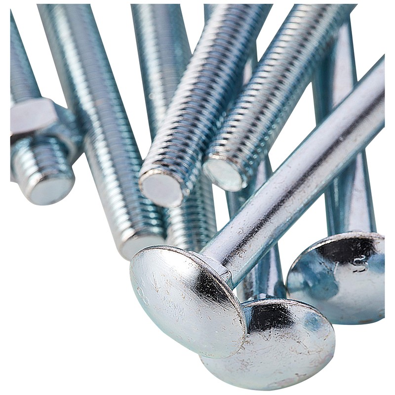 AHCMetric MILD Steel Cup Square Bolts with Nuts (ZINC &