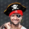 Sombrero Pirata Dorado Y Parche Calavera Capitán Halloween