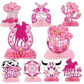 Disco Cowgirl Centerpiece for Tables - 9PCS Disco Cowgirl Party Decorations Let's Go Girls Bachelorette Party Decorations Cowgirl Centerpieces for Table Western Rodeo Party Supplies