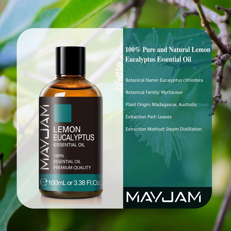 MAYJAM Aroma Oil, Lemon Eucalyptus, 3.38 fl oz (100 ml)