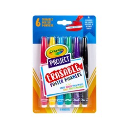 Crayola Erasable Poster Markers, Poster Board Markers, Cool School Supplies, 6ct