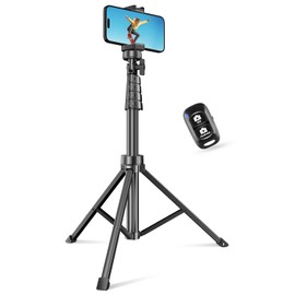 SENSYNE 62" Phone Tripod & Selfie Stick, Extendable Cell Phone Tripod Stand with Wireless Remote and Phone Holder, Compatible with iPhone Android Phone, Camera