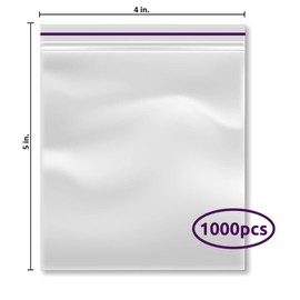 Zip Lock Clear Plastic Bags 4"x5" Resealable Bags 2 Mil Clear Ziplock Bags Reclosable Bags Resealable Small Plastic Zip Bags Pack of 1000