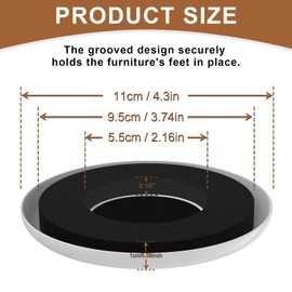 NIUXX 16Pcs Reusable Furniture Sliders for Carpet, Moving Gliders with Grooved, Round Furniture Mover Sliders for Carpet, Moving Heavy Furniture Appliances Quickly and Easily