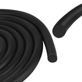 12 mm x 5 m Seal Foam Round Cord, Sealing Tape for Doors Windows, Foam Rubber Weather Seal Strips, Foam Rubber Seal, Round Joint Sealing Cord, Soundproof Sealing Strip for Gap Filling