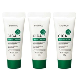EVERYYOU CICA Hand Cream, 2.1 oz (60 g), Set of 3, Unscented, Deer, Made in Japan, Doshisha, Prevents Dryness, Rough Skin, Fingertips, Skin Care, Penetration, Moisturizing Care, High Hydration, Beauty