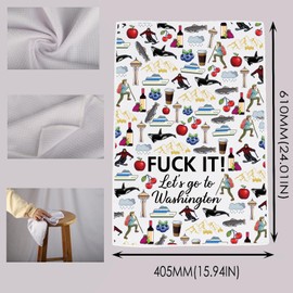 MNIGIU Washington Travel Gift Washington Kitchen Dish Towel Washington Tea Towel Washington Housewarming Gift (Washington Towel)