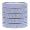 5 Gray Tire Tread Silicone Wristbands