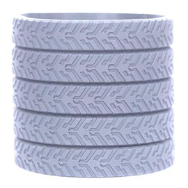 5 Gray Tire Tread Silicone Wristbands