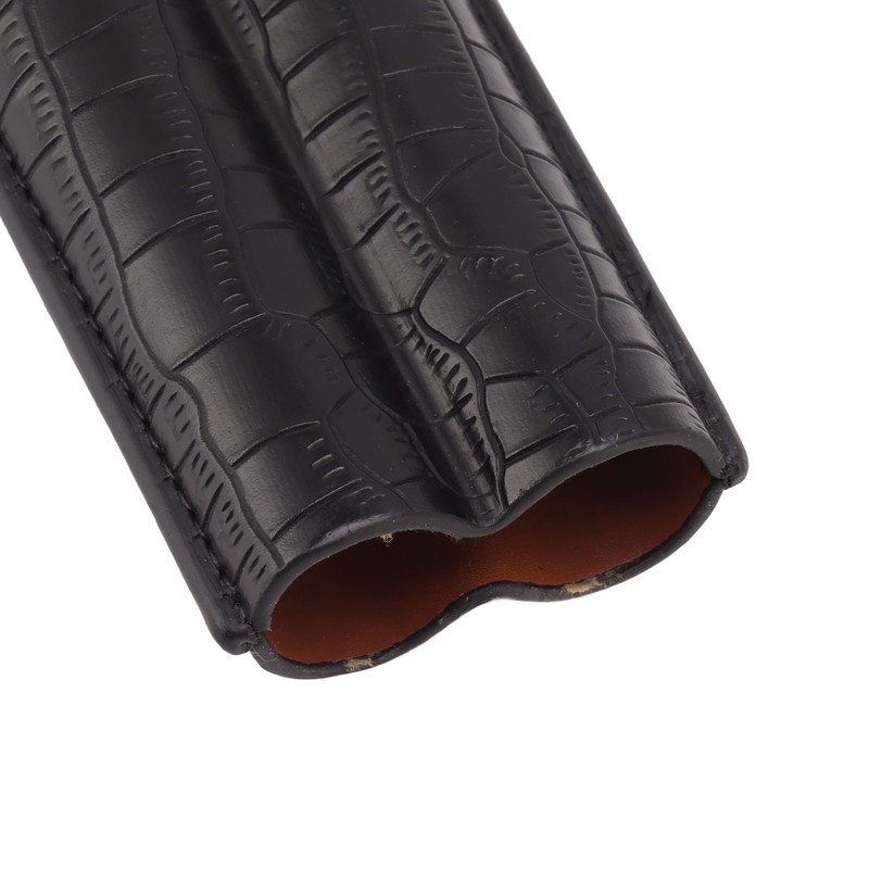 Cigar Case 2 Finger Moisturizing Faux Leather Portable Cigar Box