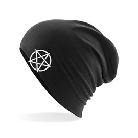 huuraa Beanie Pentagram Drudenfuß Gift Unisex Hat Pentagram Gift Idea, black, Unit size