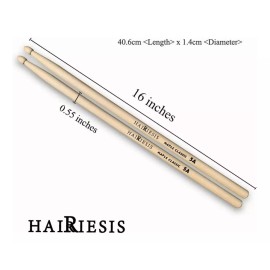 GFR 2 Pares De Baquetas Para Batería De Roble Punta De Nylon Ax