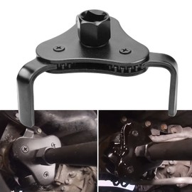 Kujunpao Universal Adjustable Oil Filter Wrench with 3 Jaw 2-1/2 inch to 4.5 inch Oil Filter Wrench Tool Kit(Black)