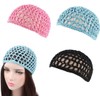 Mesh Crochet 3 PCS Crochet Hair Net, Crocheted Thick Short