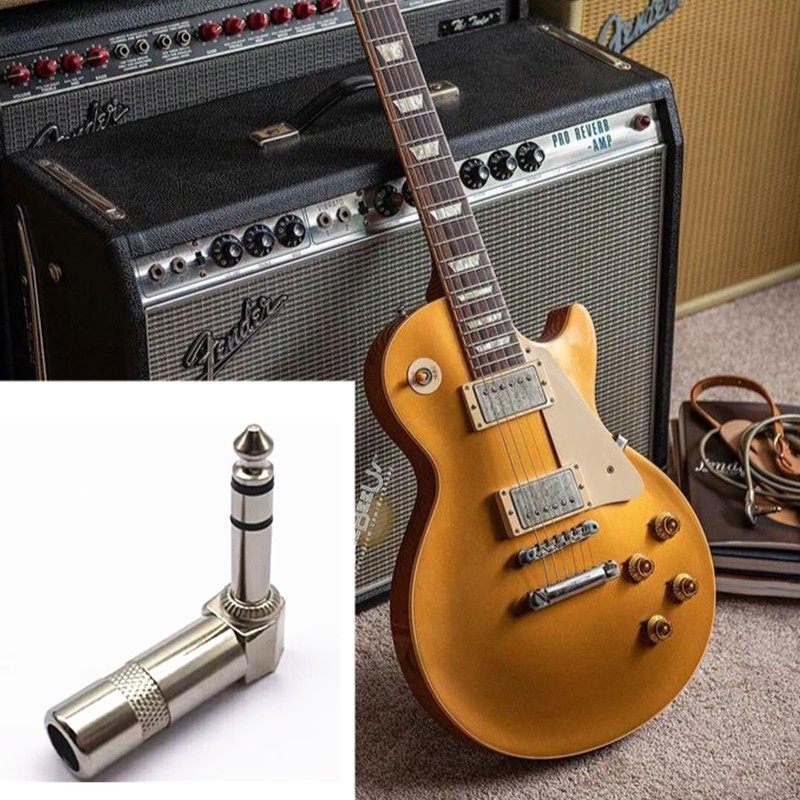 4 Pack Premium 1/4" Right Angle Guitar Cable Adapter |