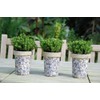 Long Tom Round Pot Planter in Blue/White