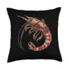 Cherry Shrimp Steampunk Throw Pillow